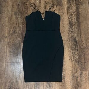 Elegant Black Spaghetti Strap Dress